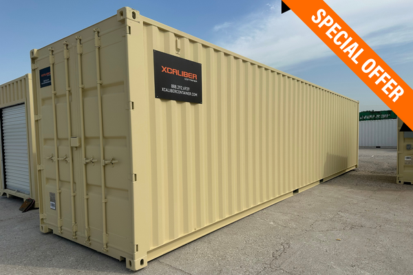 40' High Cube 1-Trip Container with Roll-Up Door & Brush Guard