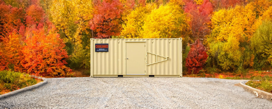 XCaliber Container Storage Container surrounded by fall trees