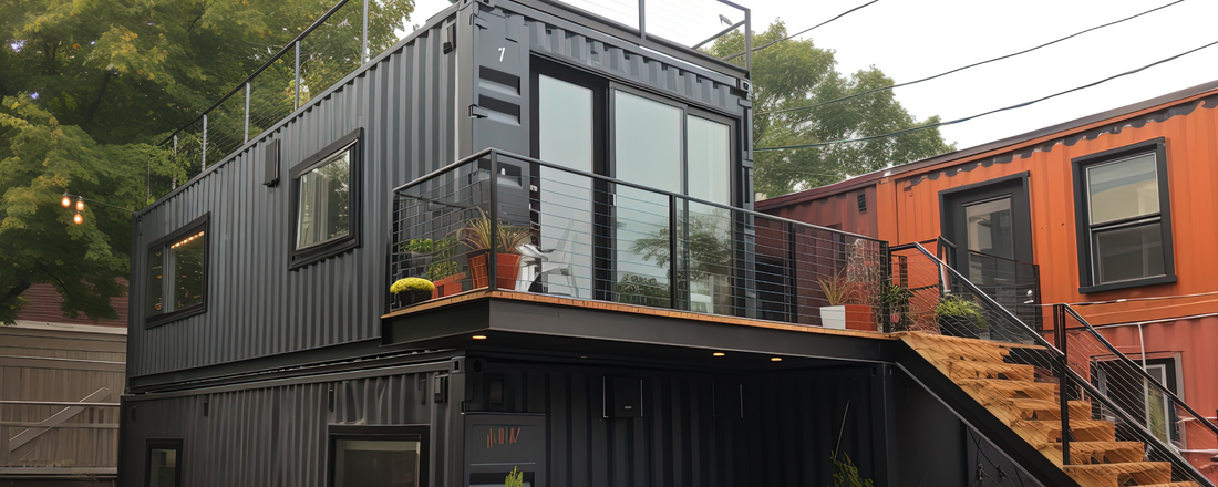 Hotel made from steel shipping containers
