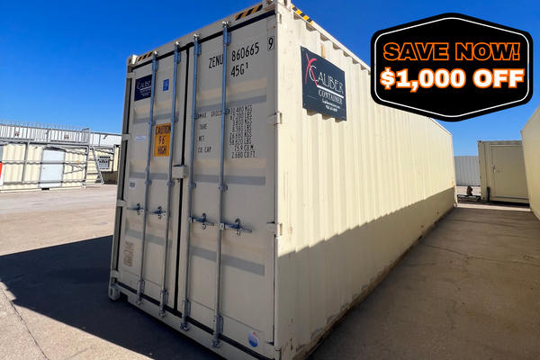 40’ High Cube Shipping Container with Double Doors