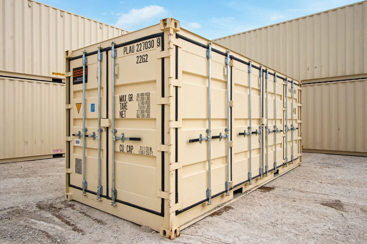 20’ Standard 1-Trip, Full Side Open Shipping Container – XCaliber Container